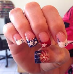 Patriotic Nail Designs, Nails With Stars, Nails Acrylic Square