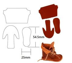 the instructions for how to make a pair of boots with laces and rubber outs