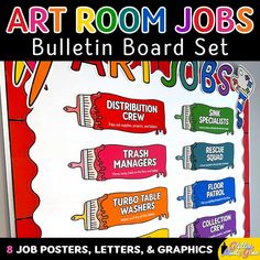 an art room job bulletin board set