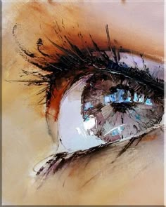 an artistic painting of a woman's eye