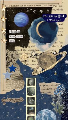 an altered collage with space and stars