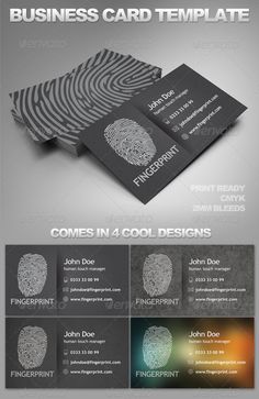 a set of business cards with fingerprints on them