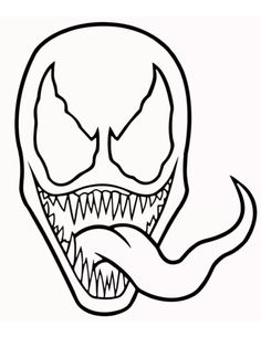 a drawing of an alien head with sharp teeth