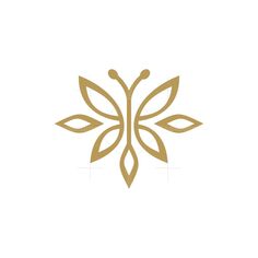 a gold and white logo with leaves on the bottom, which is shaped like a flower