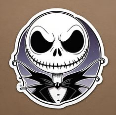 a sticker depicting jack skellingy from the nightmare