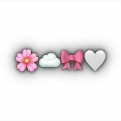 the word love with pink bows and hearts