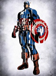 the captain america poster has been altered to look like he's holding a shield