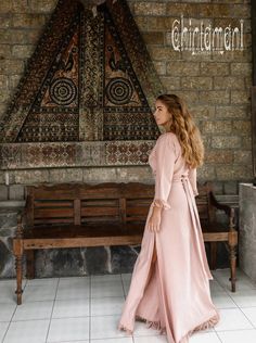 #clothing #women'sclothing #dresses #wrapdress #goddessdress #maxidress #dustyrosedress #dustypinkdress #bohoweddinggown #longcottondress #bohodress #bohomaxidress #bohemianwedding #bridesmaiddress #kimonodress #fringedress #chintamani #chintamanialchemistry Pink Cotton Wedding Dress, Boho Chic Fashion Bohemian, Pink Boho Dress, Dusty Pink Dresses, Bohemian Dresses Long, Dress Kimono, Cotton Long Dress, Dusty Rose Dress, Classy Design