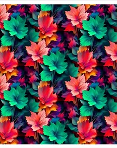 an image of colorful leaves that are in the shape of a wallpaper or background