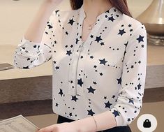 Casual Chiffon Blouse, Long Sleeve Chiffon Shirt, Blouses Casual, Women Blouses Fashion, Patch Work Blouse, Tops And Blouses, Shirt Female, Black And White Blouse, Chiffon Long Sleeve