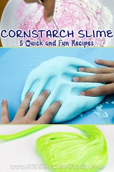 Slime Made With Cornstarch, Corn Starch Slime No Glue, Slime Recipe Easy No Contact Solution, Slime Recipe With Cornstarch, Slime Recipe Without Contact Solution, Preschool Slime Recipe, Cornstarch Slime Recipe, Glue Free Slime Recipe, At Home Slime Recipe