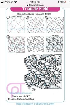 the instructions for how to make an origami style frame with triangles and circles