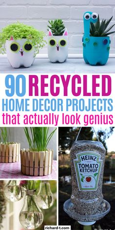 the cover of an article about recycled home decor projects that actually look genius