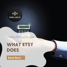 a hand holding a calculator with the words what etsy does read now