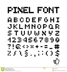 the pixel font and numbers are all in different styles, but there is no image to describe