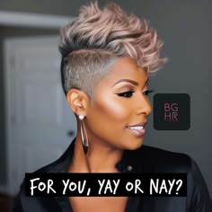 Black Girls Hair Rocks Short Pixie Hairstyle Women, Elegant Pixie Hairstyles, Beautiful Short Hairstyles, Black Girls Hair, Sleek Short Hair, Undercut Hair, Short Hairstyles For Black Women, Black Hair Short Cuts, Short Shaved Hairstyles