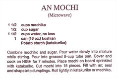 the instructions for how to make an mochi