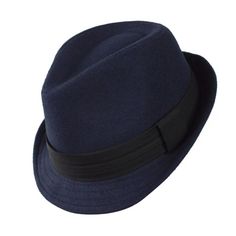 Material: 35% Cotton And 65% Polyester Machine Wash. Fall/Winter. Classic Blue Brimmed Felt Hat, Blue Classic Felt Hat With Short Brim, Classic Blue Felt Hat With Short Brim, Classic Blue Wide Brim Felt Hat, Classic Blue Hat With Curved Brim, Classic Blue Hats With Curved Brim, Classic Fitted Blue Hat, Classic Blue Winter Hat, Classic Blue Flat Brim Hat