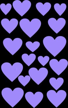 purple hearts on a black background