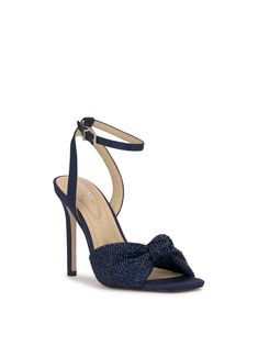 Product Description Knotted Dress Sandal Product Details Knotted Dress Sandal Heel Height: 3.9" Faux Suede/Leather Imported Knotted Dress, Timeless Outfits, Baby #5, Navy Baby, Knot Dress, Dress Sandals, Suede Leather, Faux Suede, High Heel