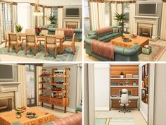 Sims 4 Cozy Living Room No Cc, Dining Room Sims 4 No Cc, Living Room Sims 4 No Cc, Sims 4 Dining Room Ideas No Cc, Sims 4 Dining Room Ideas, Sims 4 Kitchen Ideas No Cc