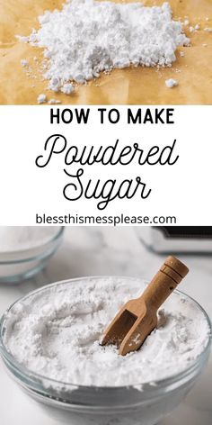 how to make powdered sugar in a glass bowl with a rolling pin on top