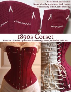 1890s Corset, Corset Construction, Pioneer Costume, Corset Fashion, 19th Century Fashion