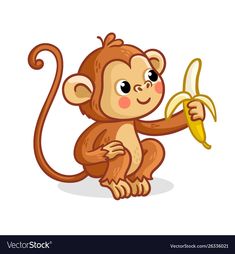 a monkey holding a banana in its paws