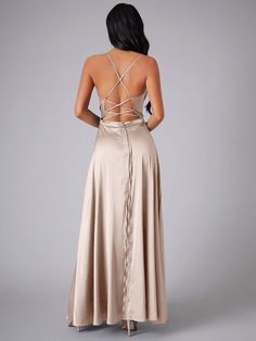 F00202334-714 Evening V-neck Dress With Corset Back, Sleeveless Evening Maxi Dress With Lace-up Back, Formal Sleeveless Maxi Dress With Lace-up Back, V-neck Homecoming Dress With Corset Back, Elegant V-neck Dress With Crisscross Straps, Prom Dress With Tie Back Long Shape, Long Prom Dress With Tie Back, A-line Dress With Corset Back For Night Out, Elegant Maxi Dress With Lace-up Back