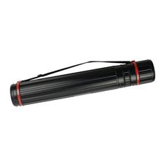 a black and red flashlight on a white background