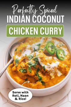 This Creamy Indian Coconut Curry Chicken is the quickest, easiest chicken curry recipe – perfect for weekdays! Aromatic spices like curry powder, turmeric, and cayenne pepper blend with rich coconut milk to create an irresistibly creamy sauce. Enjoy it with steamed basmati rice, naan bread, paratha or roti. This flavorful chicken curry pairs well with a tangy cucumber salad or beans stir fry. Perfect for everyday meals or special occasions. Find the full coconut chicken curry recipe on my blog! Chicken Curry Sauce Recipes, Quick Chicken Curry Recipe, Indian Coconut Chicken Curry, Curry Powder Recipes, Authentic Chicken Curry, Chicken Curry Recipe Indian, Indian Curry Chicken, Indian Coconut Curry, Best Chicken Curry Recipe