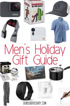 the men's holiday gift guide includes gifts for him and her, including an assortment of items