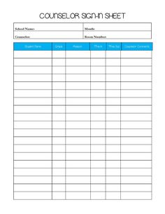 a printable sign in sheet with the words,'consulter scan set '