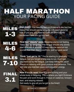 a poster with instructions for how to do half marathon