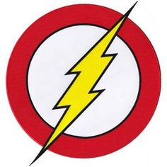 the flash logo is shown in red and white with a yellow lightning bolt on it