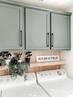 a washer and dryer in a laundry room