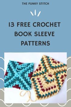 the free crochet book sleeve pattern is shown