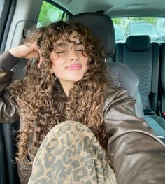 Bangs Inspo Curly Hair, Curly Hairstyles Brunette, Curly Long Hair With Bangs And Layers, Curly Blonde Brown Hair, High Layers Curly Hair, Long Curly Hair Straight Bangs, Big Brown Curly Hair, Enya Umanzor Curly Hair, Long Layered Hair For Curly Hair