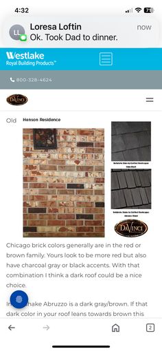 the chicago brick website is displayed on an iphone screen, and it appears to be looking like