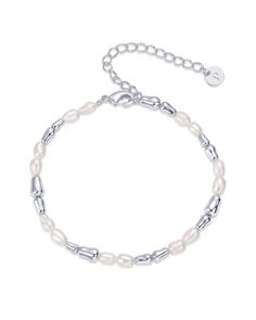 PRICES MAY VARY. Enhance your summer style with this stunning 6-inch bracelet, featuring a 2-inch extension chain for a perfect fit. Adorned with freshwater cultured pearls and rhodium-plated beads ranging from 3mm to 6.5mm, this bracelet adds a touch of elegance to any outfit. The 4mm x 6mm pearls and secure lobster clasp ensure both beauty and functionality. Always crafted with care, the bracelet features a durable finish that's 100% nickel-free, cadmium-free, lead-free, and hypoallergenic. So Cultured Pearl Bracelet, Dainty Bracelet, Freshwater Pearl Bracelet, Dainty Bracelets, Everyday Outfit, Freshwater Cultured Pearls, Bracelet For Women, Cultured Pearls, Gold Beads