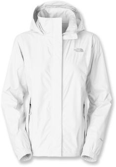 The North Face Resolve Rain Jacket - Women's White Rain Jacket, White North Face Jacket, Organized Closet, Banff Canada, Hooded Winter Coat, Work Out Clothes, Summer Hiking, Ski Outfit