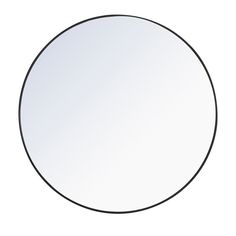 a round mirror on a white background with black trim around the edges and bottom edge