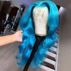 Purchase Info Payment>>Debit / Credit Card or PayPal Delivery time>>USA (3-8 Bdays), others (4-8 Bdays) Shipping>>Free Shipping worldwide via FedEx, DHL, DPEX Quality>>10A Grade High Quality,Tangle Free, No Shedding Returns>>15 Days refund, With Hair Not Be Used, Lace Not Cut Free Gifts>>Wig cap, Elastic Band Product Details Hair Type Lake Blue Colored Body Wave Hair 13x4 Lace Frontal Human Hair Wig For Black Women Lace Type Frontal / Closure Hair Material 100% human hair Cut from Donor Wig Colo Sky Blue Hair, Blue Lace Front Wig, Lux Hair, Color Wigs, Lace Fronts, Wig For Black Women, Blue Wig, Colored Wigs, Dope Hairstyles