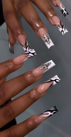 Acrylic Toe Nails, Long Acrylic Nail Designs, Colored Acrylic Nails, Girly Acrylic Nails, French Tip Acrylic Nails, French Acrylic Nails, Pretty Nail Designs, Short Square Acrylic Nails, Long Acrylic Nails Coffin