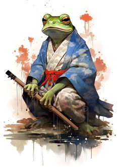 Warrior Toad Samurai Frog Metal Poster #Frog #Frogposters #Warrior #Warriorposters #Toad #Toadposters #Samurai #Samuraiposters #Animals #Animalsposters Toad Samurai, Warrior Toad, Animal Rpg, Frog Samurai, Samurai Frog, Frog Artwork, Japanese Drawing, Chris Nolan, Japanese Drawings