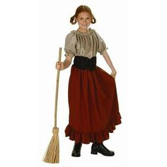 The Renaissance Peasant Girl Costume includes a dress and a cummerbund. The blouse is attached to skirt and forms a one piece dress with a ruffled neckline and puffed sleeves, and the full length skirt has ruffled hem. The cummerbund has laces in the front to tie up. Shoes and Broom not included. Size: 4-6.  Color: Brown. Villager Costume, Cinderella Kids, Halloween Costume Ideas For Men, Beauty And The Beast Jr, Peasant Costume, Apple Costume, Long Brown Skirt, Frozen Jr, Children Costumes