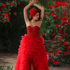 Fits: Height: 5'5"-5'9" Bust: Up To 34.5" Waist: Up To 26.5" 10% Handmade And Hand-Beaded Genuine Couture Gown Prom, Dress Home, Red Dresses, Girls High, Alchemy, Pharmacy, Evening Gown, High Low Dress, Gowns Dresses