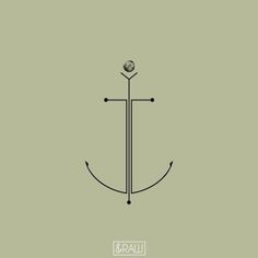 an anchor on a green background