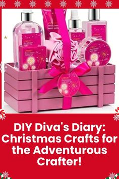 a pink box filled with christmas gifts for the girl in your life that loves to bath and shower