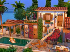 Sims 4 Cottage, The Sims 4 Lots, Sims 4 House Design, Casas The Sims 4, Sims Building, Sims House Plans, Sims House Design